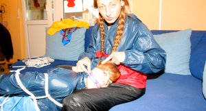 Shiny Nylon Arts Bound invites you to browse their free pictures with young lady in girl on girl fantasy